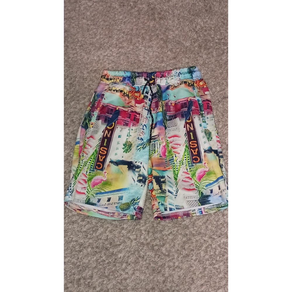 Men's Good Vibes Shorts Size Medium Multicolor Casino Vegas Skyscraper Vacation